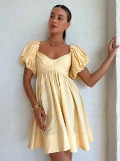 Acler Fairford Dress In Buttermilk