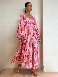Acler Lothair Dress In Peony Harvest