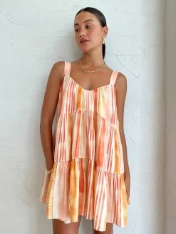 Acler Viola Dress In Geo Stripe