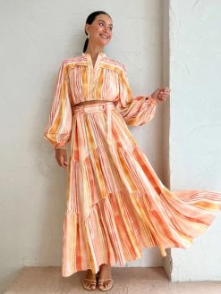 Acler Tunstall Skirt In Geo Stripe