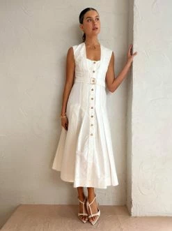 Acler Flaxton Dress In Ivory -Coco & Lola SHOP Acler reshoot low Res 101 600x