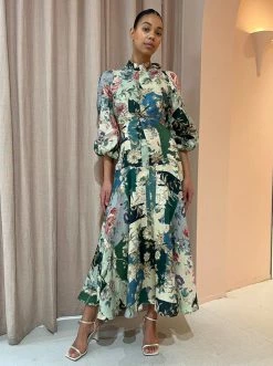 Alemais Loretta Patchwork Midi In Sage Floral 10 Alemais Loretta Patchwork Midi In Sage Floral -Coco & Lola SHOP Alemais July18 lowres 11 600x
