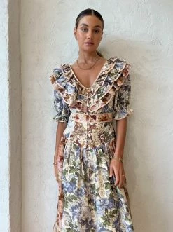 Alemais Phillipa Ruffle Neck Midi In Mix Floral -Coco & Lola SHOP Alemais Low Res 60 90160bbf c635 4448 a44b ee08dabcbc06 600x