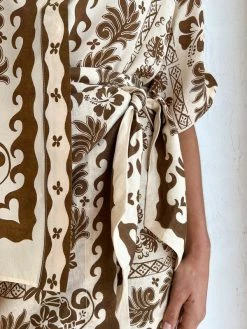 Alemais Tropic Sarong Mini Skirt In Choc/Cream -Coco & Lola SHOP Alemais Lowres 112 600x