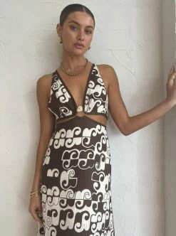 Alemais Maurice Cut Out Midi Dress In Chocolate -Coco & Lola SHOP Alemais Lowres 36 422c274c da8a 4a9f 957f bb97d9b6e8ea 600x