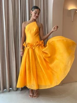 Alemais Macie One Shoulder Rosette Dress In Saffron -Coco & Lola SHOP Alemais Lowres 50 dbcba1cd f34e 41f4 8fcf 588bb8314257 600x