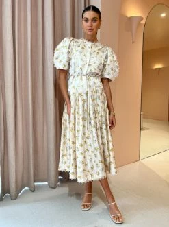 Alemais Bea Midi Dress In Ivory