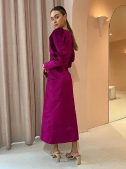 Alemais Rosario Midi Puff Sleeve Dress In Fushia -Coco & Lola SHOP Alemais Lowres August 11 32eaad87 af7a 4578 810a 66b75a51888a 600x