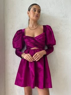 Alemais Rosario Mini Puff Sleeve Dress In Fushia -Coco & Lola SHOP Alemais Lowres August 27 d14f4c5b 3eed 47a2 b18d 06bf2d356621 600x