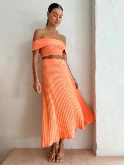 Anna Quan Celeste Skirt In Coral
