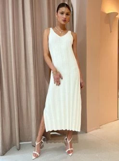 Assembly Label Nina Boucle Dress In Antique White