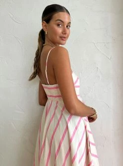 Aston Studio Rue Dress In Bubblegum/Antique Stripe -Coco & Lola SHOP AstonStudio Lowres 120 600x