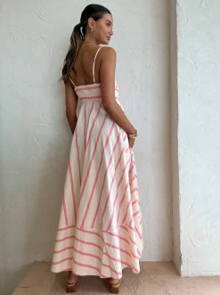 Aston Studio Rue Dress In Bubblegum/Antique Stripe -Coco & Lola SHOP AstonStudio Lowres 122 600x