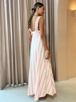 Aston Studio Betty Stripe Dress In Bubblegum/Antique Stripe 11 Aston Studio Betty Stripe Dress In Bubblegum/Antique Stripe -Coco & Lola SHOP AstonStudio Lowres 130 600x