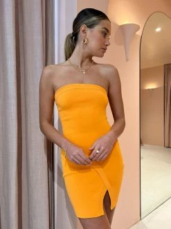 Bec & Bridge Cherry Knit Strapless Mini Dress In Mandarin -Coco & Lola SHOP Bec Bridge 1 lowres 4 600x