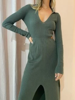 Bec & Bridge Mila Knit L/S Maxi Dress In Army 11 Bec & Bridge Mila Knit L/S Maxi Dress In Army -Coco & Lola SHOP Bec Bridge Milaknitdress 29April lowres 12 600x