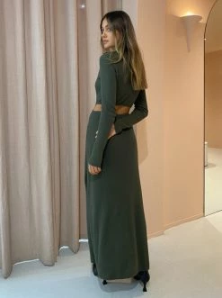 Bec & Bridge Mila Knit L/S Maxi Dress In Army 10 Bec & Bridge Mila Knit L/S Maxi Dress In Army -Coco & Lola SHOP Bec Bridge Milaknitdress 29April lowres 14 600x