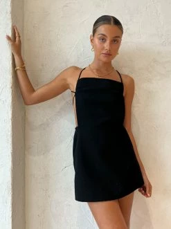 Bec & Bridge Alanis Apron Mini Dress In Black