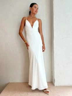 By Johnny Soraya V Front Midi Dress In Ivory -Coco & Lola SHOP ByJohnny Lowres 76 270667bb 157f 4114 a207 badce88f5c03 600x