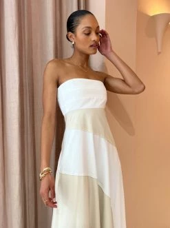 By Johnny Vanilla Stripe Strapless In Ivory Sand -Coco & Lola SHOP By Johnny Low Res 224 600x