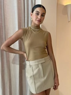 Camilla And Marc Sterling Mini Skirt In Camel -Coco & Lola SHOP CAMILLA AND MARC Lowres 158 600x