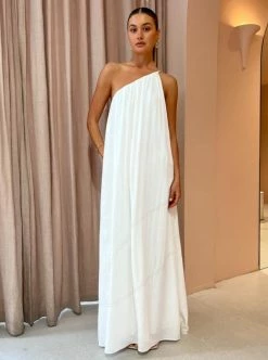 Camilla And Marc Castille One Shoulder Maxi In Cream