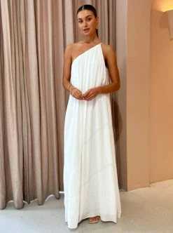 Camilla And Marc Castille One Shoulder Maxi In Cream -Coco & Lola SHOP Camilla and Marc Low Res 121 600x