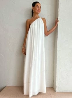Camilla And Marc Castille One Shoulder Maxi In Cream -Coco & Lola SHOP Camilla and Marc Low Res 134 600x