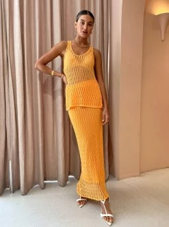 Camilla And Marc Nova Knit Skirt In Apricot