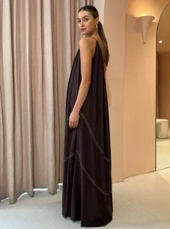 Camilla And Marc Castille One Shoulder Maxi In Chocolate -Coco & Lola SHOP Camilla and Marc Low Res 82 600x