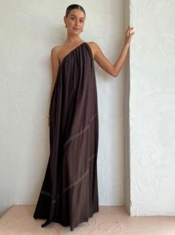 Camilla And Marc Castille One Shoulder Maxi In Chocolate -Coco & Lola SHOP Camilla and Marc Low Res 88 a9c307aa 5437 45f8 91cb 65caa8123746 600x