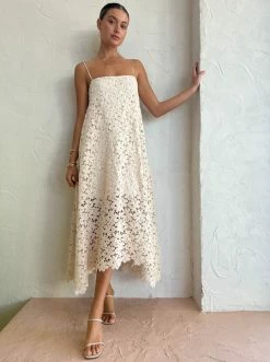 Clea Alexandra Lace Dress In Natural -Coco & Lola SHOP Clea Low Res 224 600x