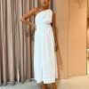 Faithfull The Brand La Ora Midi Dress In White