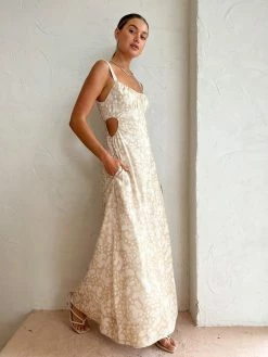 Hansen & Gretel Carlos Dress In Tan Paisley