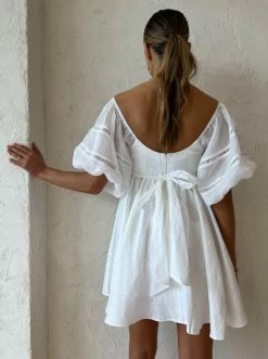 Joslin Ingrid Linen Ramie Mini Dress In Optical White -Coco & Lola SHOP Joslin Low Res 154 600x