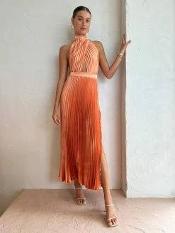 Lidee Renaissance Split Gown In Sunset
