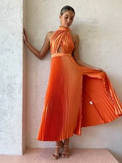 Lidee Renaissance Split Gown In Tangelo -Coco & Lola SHOP LIDEE Lowres august 175 600x