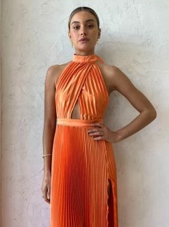 Lidee Renaissance Split Gown In Tangelo -Coco & Lola SHOP LIDEE Lowres august 178 600x