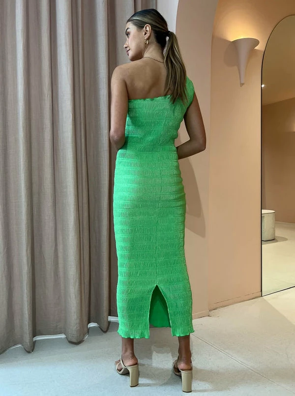 Lidee Gigi Smocking Gown In Neon Lime 6 Lidee Gigi Smocking Gown In Neon Lime - Image 4