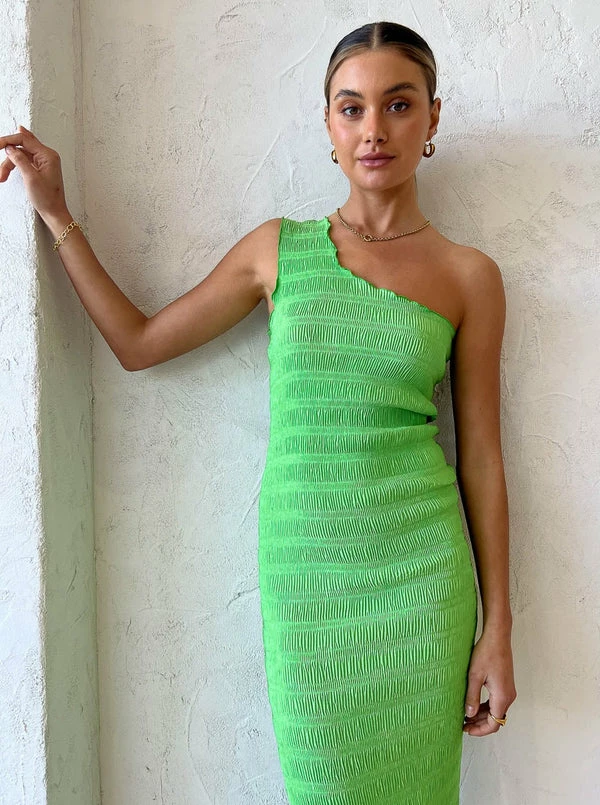 Lidee Gigi Smocking Gown In Neon Lime 8 Lidee Gigi Smocking Gown In Neon Lime - Image 6