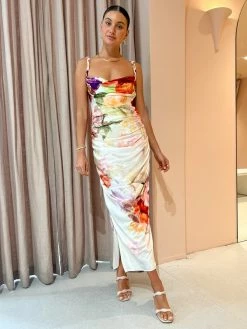 Leo Lin Rachel Cowl Neck Slip Dress In Cascade Print -Coco & Lola SHOP LeoLin 1 Lowres 37 600x