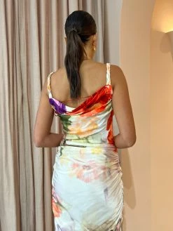 Leo Lin Rachel Cowl Neck Slip Dress In Cascade Print -Coco & Lola SHOP LeoLin 1 Lowres 39 600x