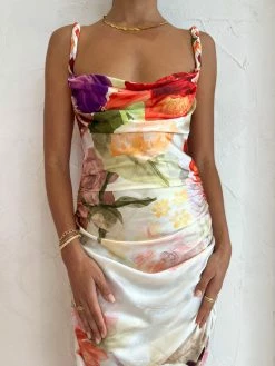 Leo Lin Rachel Cowl Neck Slip Dress In Cascade Print -Coco & Lola SHOP LeoLin 1 Lowres 45 600x