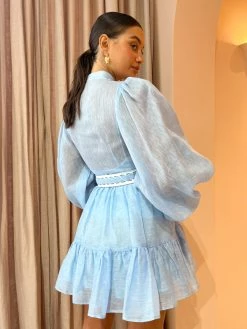 Leo Lin Alexandra Belted Mini Dress In Cornflower -Coco & Lola SHOP LeoLin 1 Lowres 73 600x