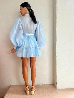 Leo Lin Alexandra Belted Mini Dress In Cornflower -Coco & Lola SHOP LeoLin 1 Lowres 80 600x