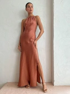 One Fell Swoop Capricorn Dress In Chestnut