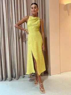 One Fell Swoop Frida Midi Dress In Golden Straw -Coco & Lola SHOP One Fell Swoop Low Res Eden 163 600x