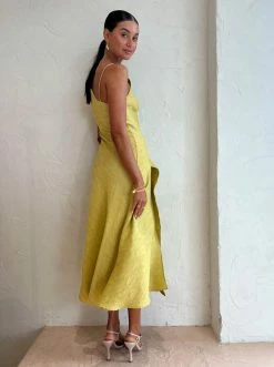 One Fell Swoop Frida Midi Dress In Golden Straw -Coco & Lola SHOP One Fell Swoop Low Res Eden 185 600x