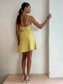 One Fell Swoop Hepburn Mini Dress In Golden Straw -Coco & Lola SHOP One Fell Swoop Low Res Eden 210 600x