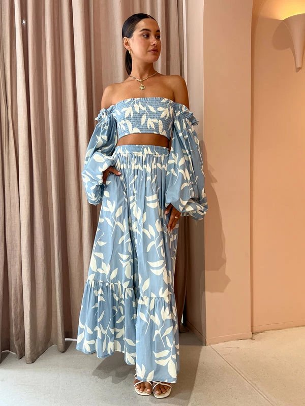 Palm Noosa Audrey Skirt In Eves Leaves Blue 3 Palm Noosa Audrey Skirt In Eves Leaves Blue